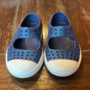 Blue Glitter Native Shoes